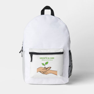Growth & Care Nurturing the Future Inspirational Printed Backpack