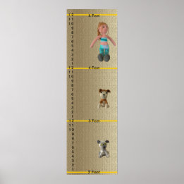Growth Chart - Dog Cat and Girl Dolls