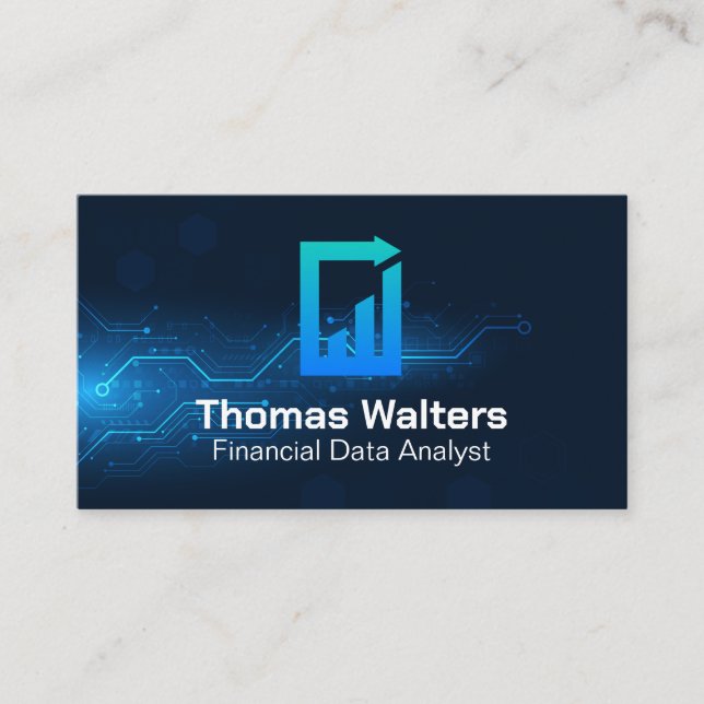 Growth Data Report Logo | Finance Business Card (Front)