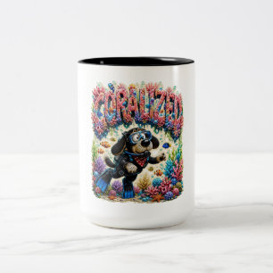 Growth Floral Dog T-Shirt for Plant Lovers Two-Tone Coffee Mug
