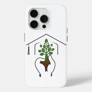 Growth: From a Caring Hand to a Cap of Achievement iPhone 15 Pro Case