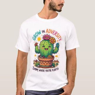 Growth-in-Adversity Cactus DesignT-Shirt T-Shirt