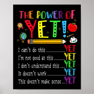 Growth Mindset Back To School Power Of Yet Positiv Poster