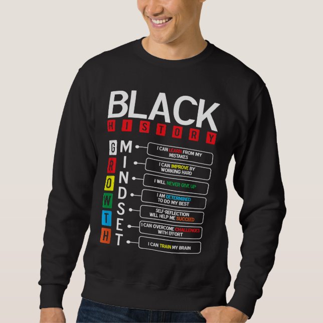 Growth Mindset Definition Cool Black History Month Sweatshirt (Front)