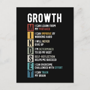 Growth Mindset Definition - Motivational Quote Postcard