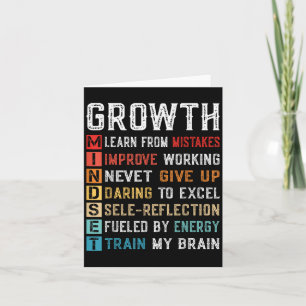 Growth Mindset Definition Motivational Self Confid Card