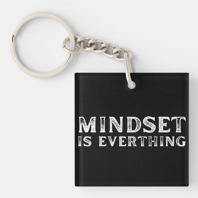 Growth Mindset Entrepreneur Teacher Fitness Motiva Key Ring (Front)