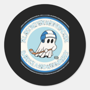 Growth Mindset Ghost Playing Hockey Sticker