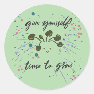 Growth Mindset Inspirational Design  Classic Round Sticker