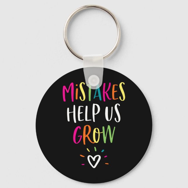 Growth Mindset  Positive Back to School Teacher St Key Ring (Front)