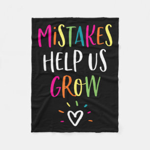 Growth Mindset Positive Back To School Teacher Stu Fleece Blanket