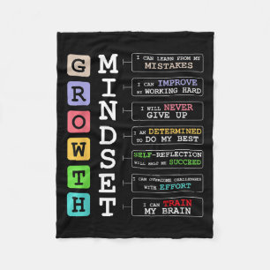 Growth Mindset Shirt Positive School Clroom Teache Fleece Blanket
