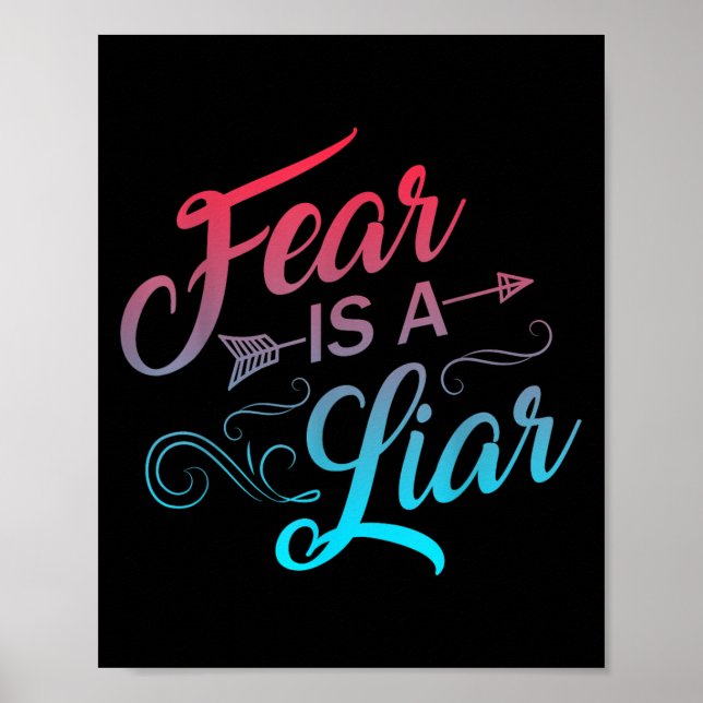 Growth Mindset Teacher Fear Is A Liar  Poster (Front)