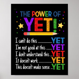Growth Mindset Teacher Kindness Power Of Yet Inspi Poster
