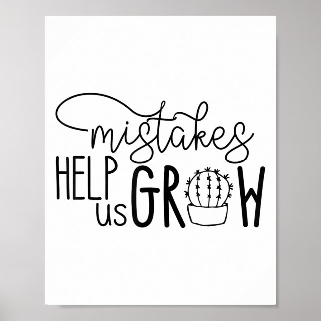 Growth Mindset Teacher Mistakes Help Us Grow Men W Poster (Front)