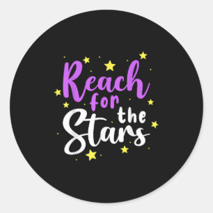 Growth Mindset Teacher Reach For The Stars Classic Round Sticker