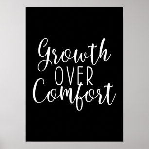 Growth Over Comfort, Hustle Success Gym Motivation Poster