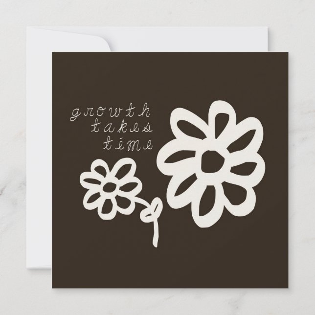 Growth Takes Time Motivational Inspiring Postcard  (Back)