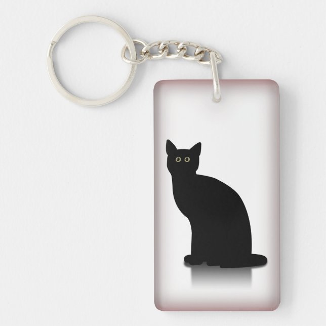 Grphic Black Cat Key Ring (Front)
