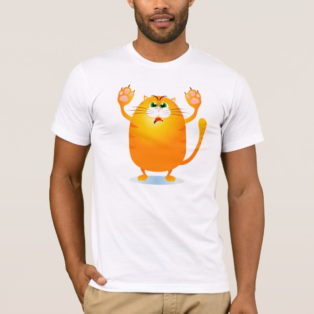 Grr! Funny cartoon cat, t-shirt (Front)