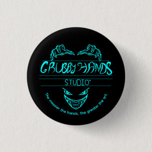 Grubby Hands Studio Logo + Motto Button Pin
