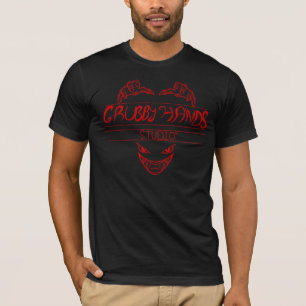Grubby Hands Studio Red Logo Black Tee