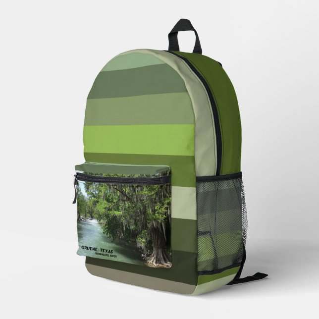 Gruene, Texas and Guadalupe River Printed Backpack (Back Corner Right)