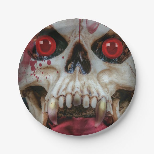 Gruesome Skull Paper Plate (Front)