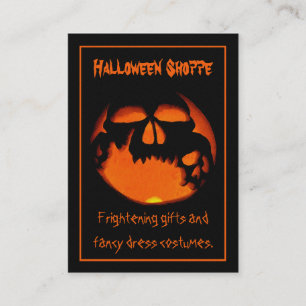 Gruesome Vampire Skulls Silhouette Halloween Store Business Card