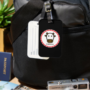Grüezi - Cute Swiss Cow Luggage Tag