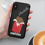 Grüezi - Swiss Chocolate | Black Glitter Samsung Galaxy Case<br><div class="desc">Grüezi, Swiss Chocolate on fine black glitter background | Handwritten Name Samsung Galaxy S22 Case. Introducing our Grüezi themed phone case, featuring this popular Swiss greeting. Customise the text colour or style, or delete the text for an image only design. Keep your phone protected while showcasing your love for Swiss...</div>