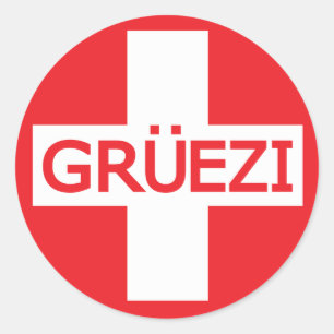 Gruezi Switzerland Flag Classic Round Sticker