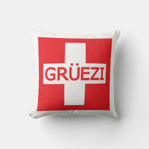 Gruezi Switzerland Flag Cushion