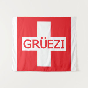 Gruezi Switzerland Flag Tapestry