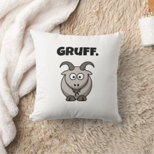 Gruff Grey Goat Funny Fairy Tale Cartoon Cushion