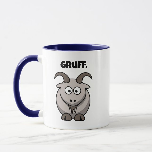 Gruff Grey Goat Funny Fairy Tale Cartoon Mug (Left)