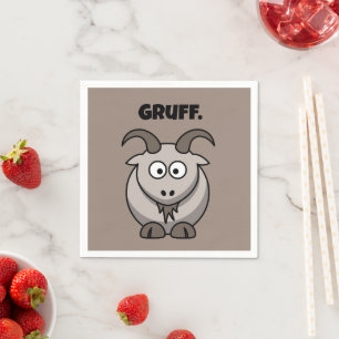 Gruff Grey Goat Funny Fairy Tale Cartoon Napkin