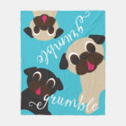 Grumble, Grumble Pug Fleece Blanket