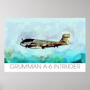 Grumman A-6 Intruder rendered in Paint not Photo! Poster