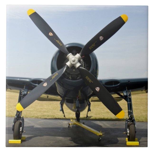 Grumman F8F Bearcat Navy Carrier Fighter on the Ceramic Tile (Front)