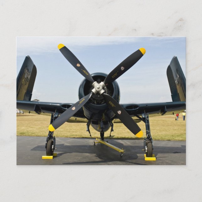 Grumman F8F Bearcat Navy Carrier Fighter on the Postcard (Front)