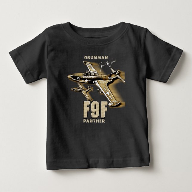Grumman F9F Panther Carrier-Based Jet Fighter Baby T-Shirt (Front)
