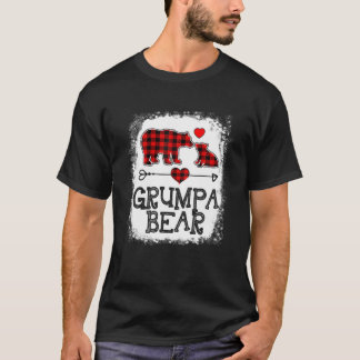 Grumpa Bear Christmas Pajama Red Plaid Buffalo Fam T-Shirt