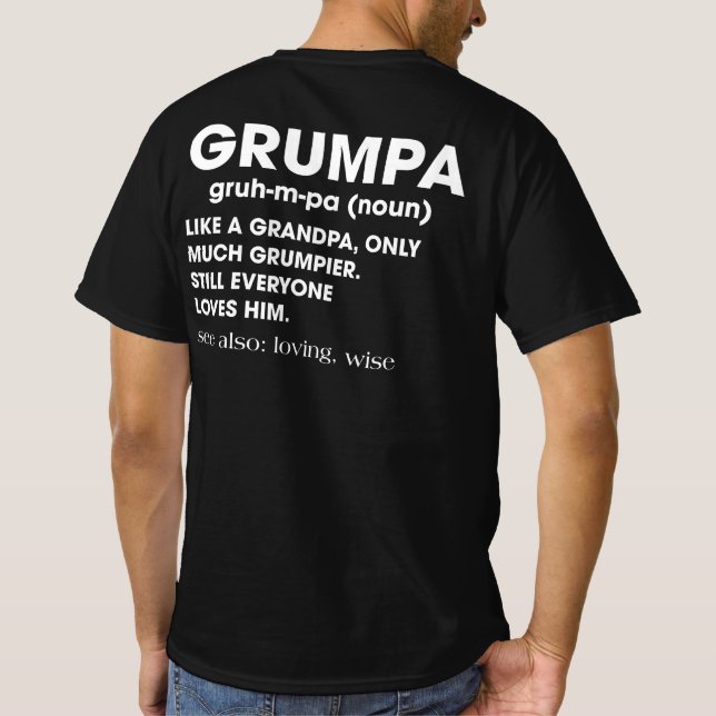Grumpa Definition Grandpa Christmas Gift T-Shirt (Back)