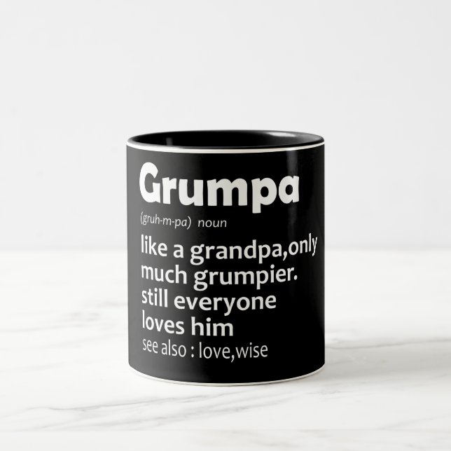 Grumpa Definition/Grandpa Two-Tone Coffee Mug (Center)