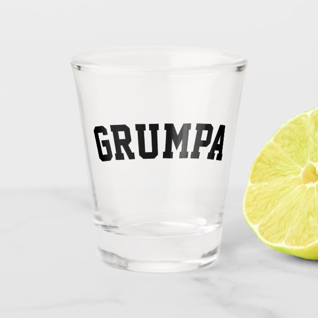 Grumpa Funny Novelty Grumpy Grandpa Graphic Black Shot Glass (Front)