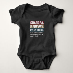 Grumpa Lover Grandpa Knows Everythings Baby Bodysuit
