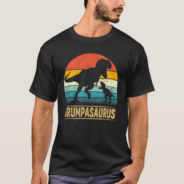 Grumpa Saurus T Rex Dinosaur Grumpasaurus  Father' T-Shirt (Front)