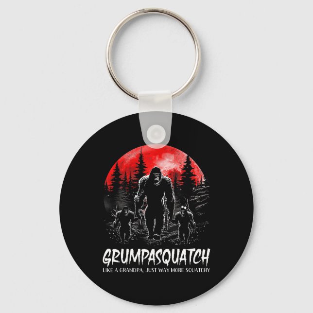 Grumpa Squatch Funny Bigfoot Dad Sasquatch Yeti Fa Key Ring (Front)