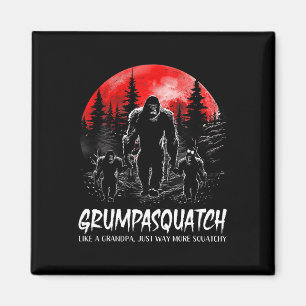 Grumpa Squatch Funny Bigfoot Dad Sasquatch Yeti Fa Magnet